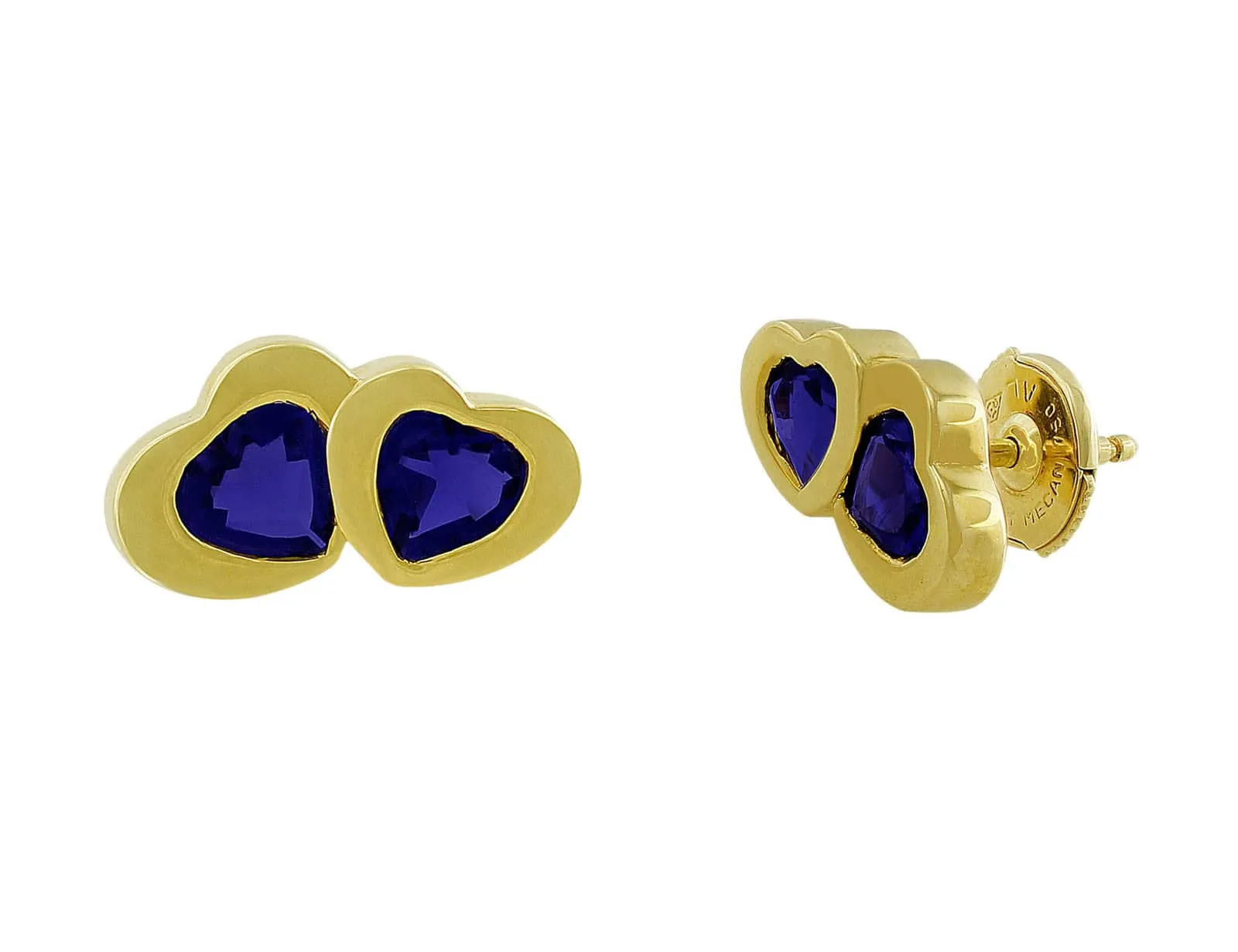 Carrera y Carrera 18kt Yellow Gold Iolite Heart Studs