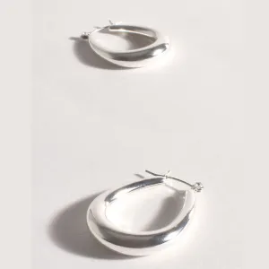 Carson Teardrop Hoop Earrings (Silver)