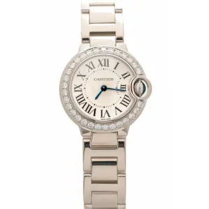 CARTIER 18K WHITE GOLD AND DIAMOND BALLON BLEU MODEL WE9003Z3