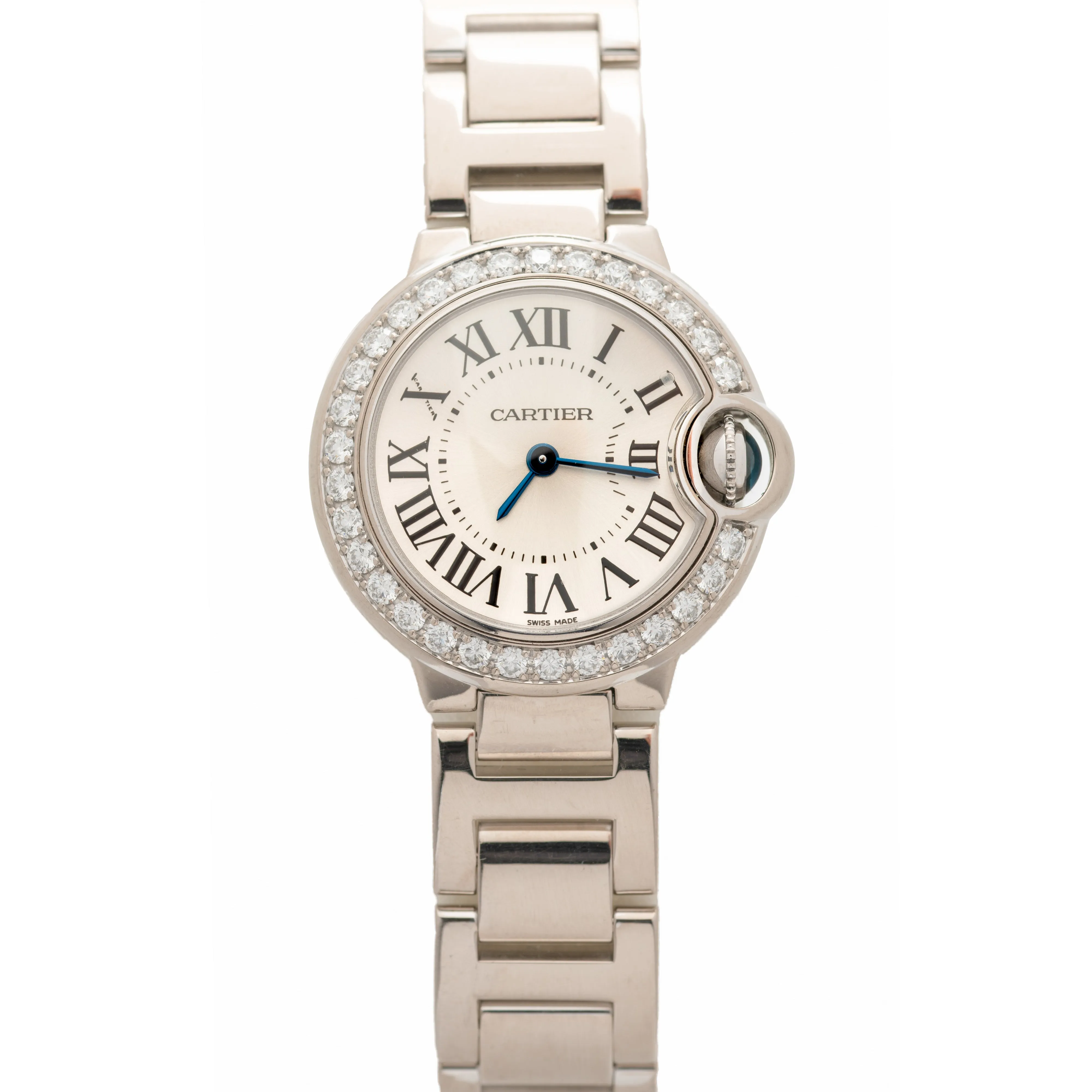CARTIER 18K WHITE GOLD AND DIAMOND BALLON BLEU MODEL WE9003Z3