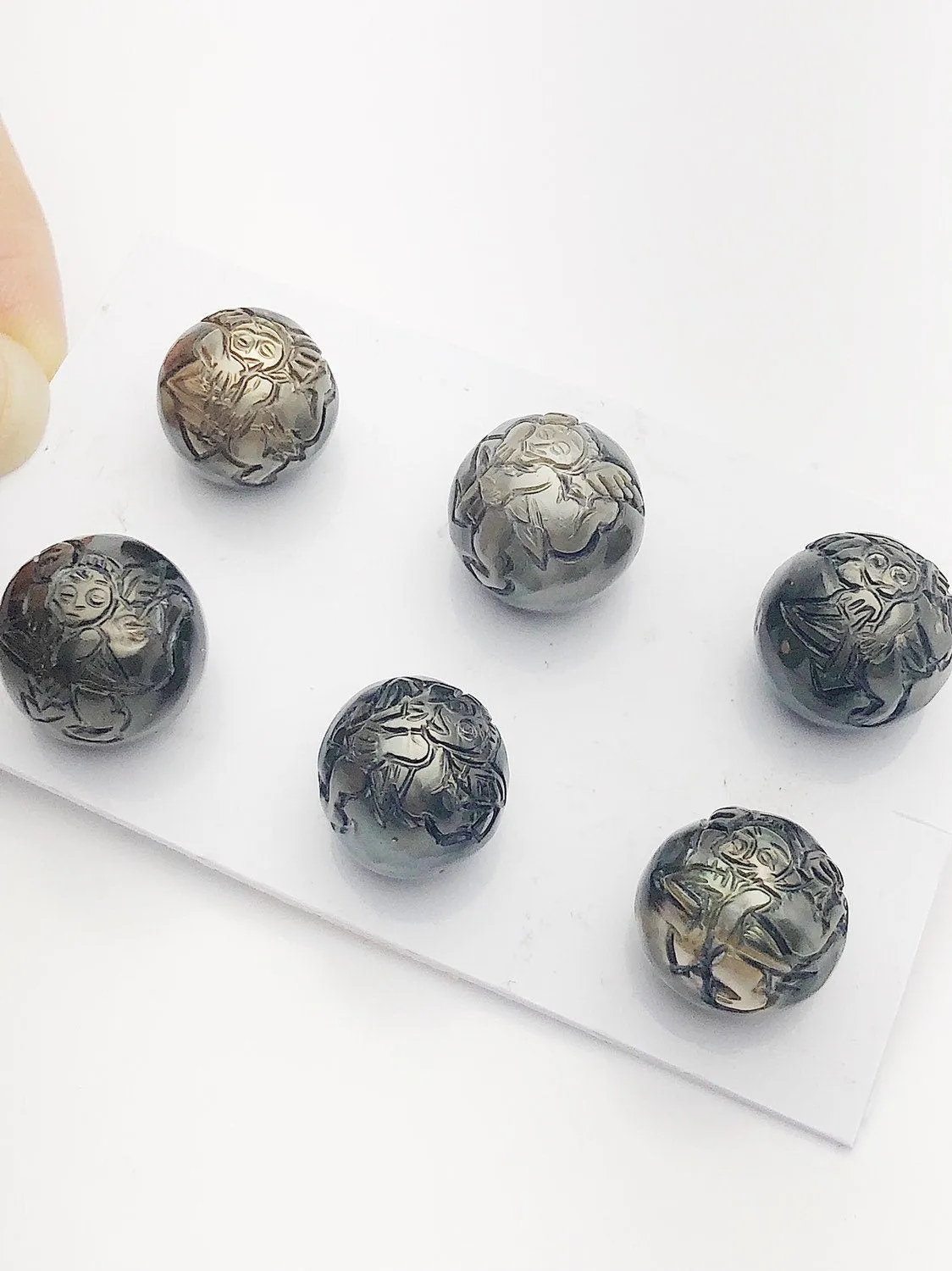 Carved Cupid Tahitian Pearl 12-14mm (756)