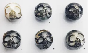 Carved Skulls Tattoo Tahitian Pearl 12-14mm (713)