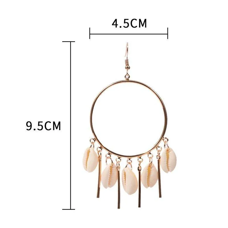 Chandelier Hoop Earrings with Puka Seashells