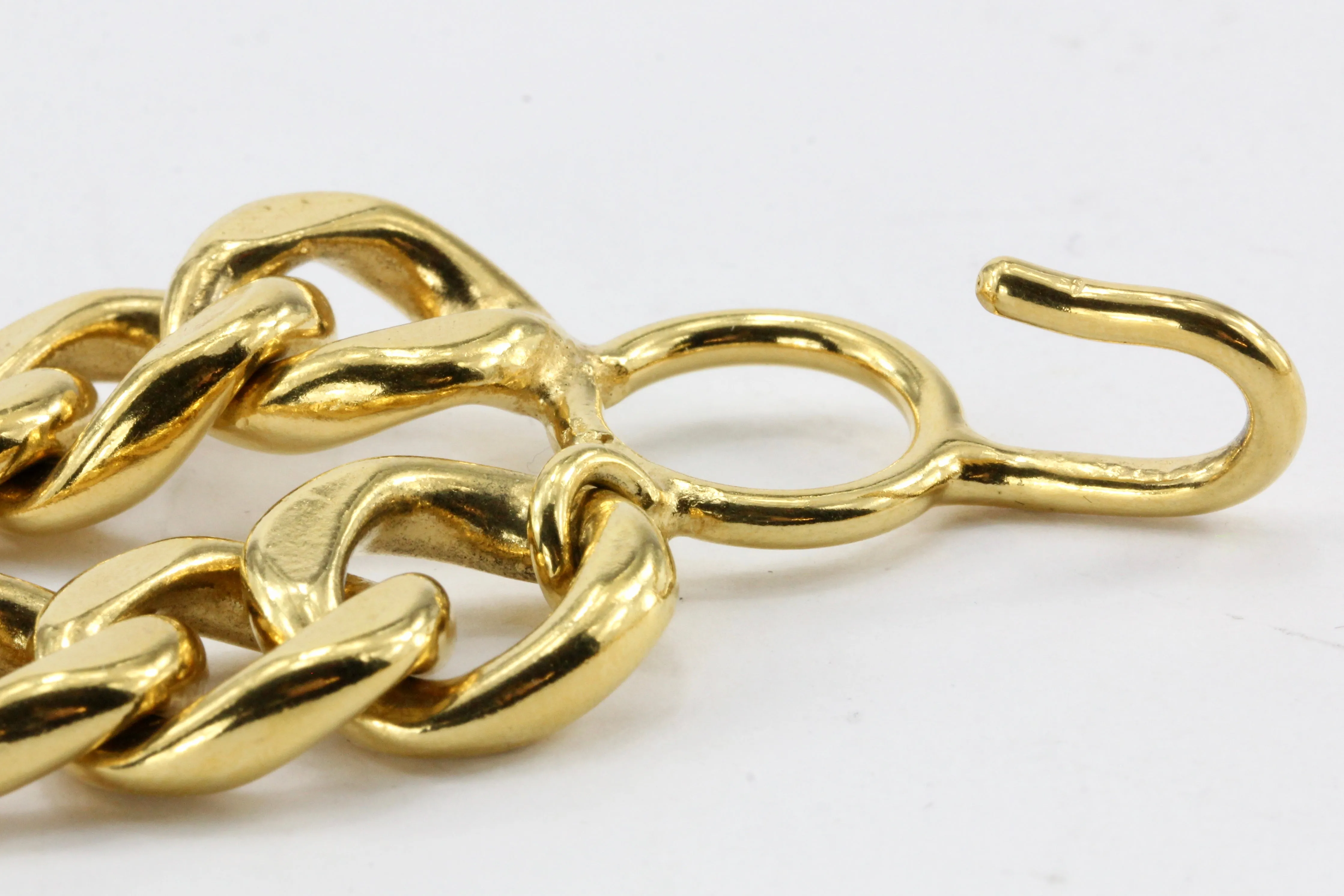 Chanel Gold tone Horseshoe Faux Pearl Medallion Heavy Chain Belt/Necklace