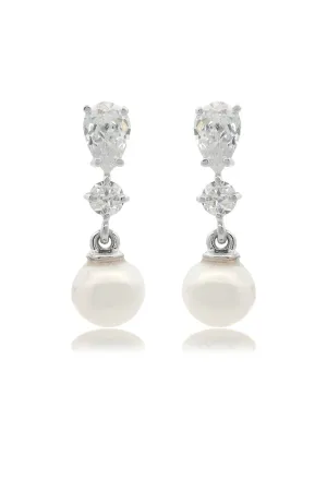 CHIC NOEL FRESHWATER PEARL PYRMONT EARRINGS SILVER