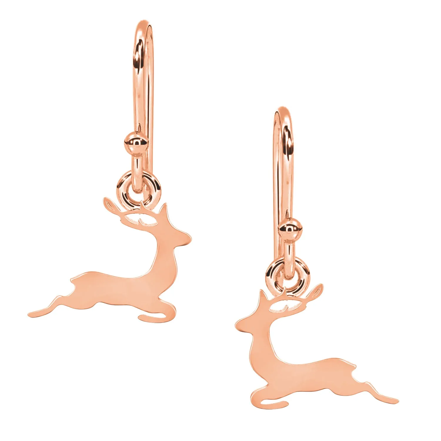 Christmas Tiger Jump Reindeer Dangle Earrings 925 Sterling Silver Animal Earrings For Women
