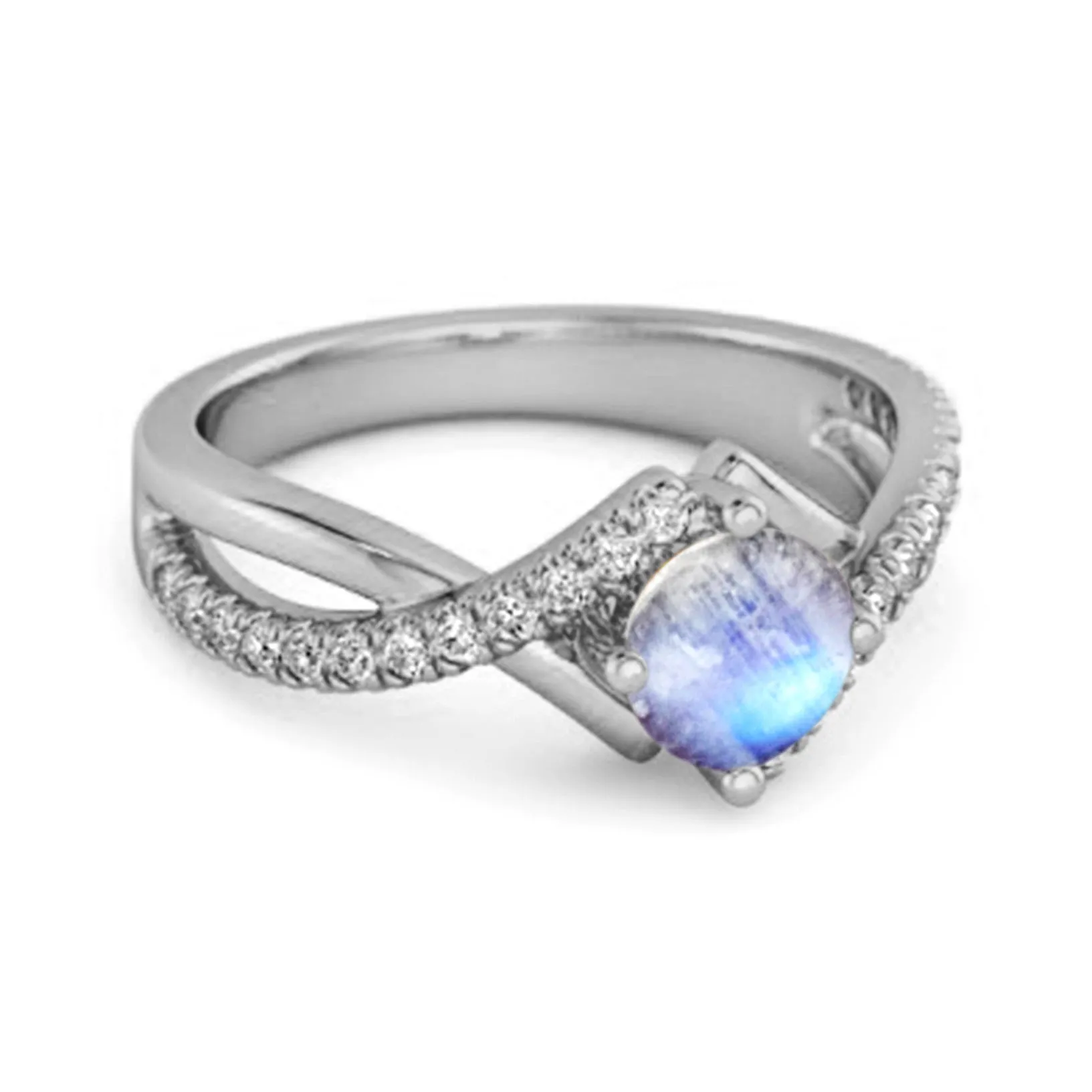 Classic & Elegant 0.25 Ctw Moonstone Solitaire Accents Women Ring