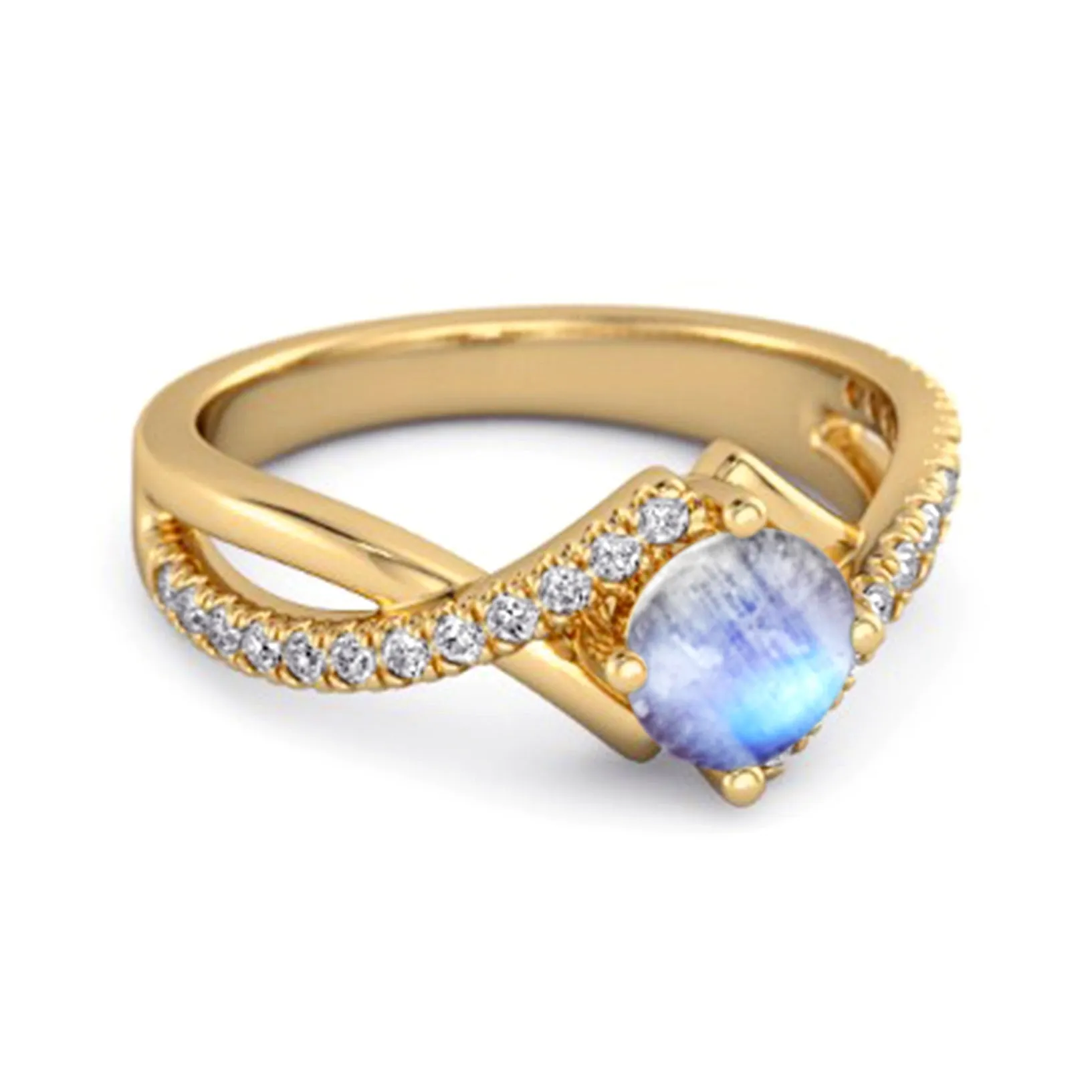Classic & Elegant 0.25 Ctw Moonstone Solitaire Accents Women Ring