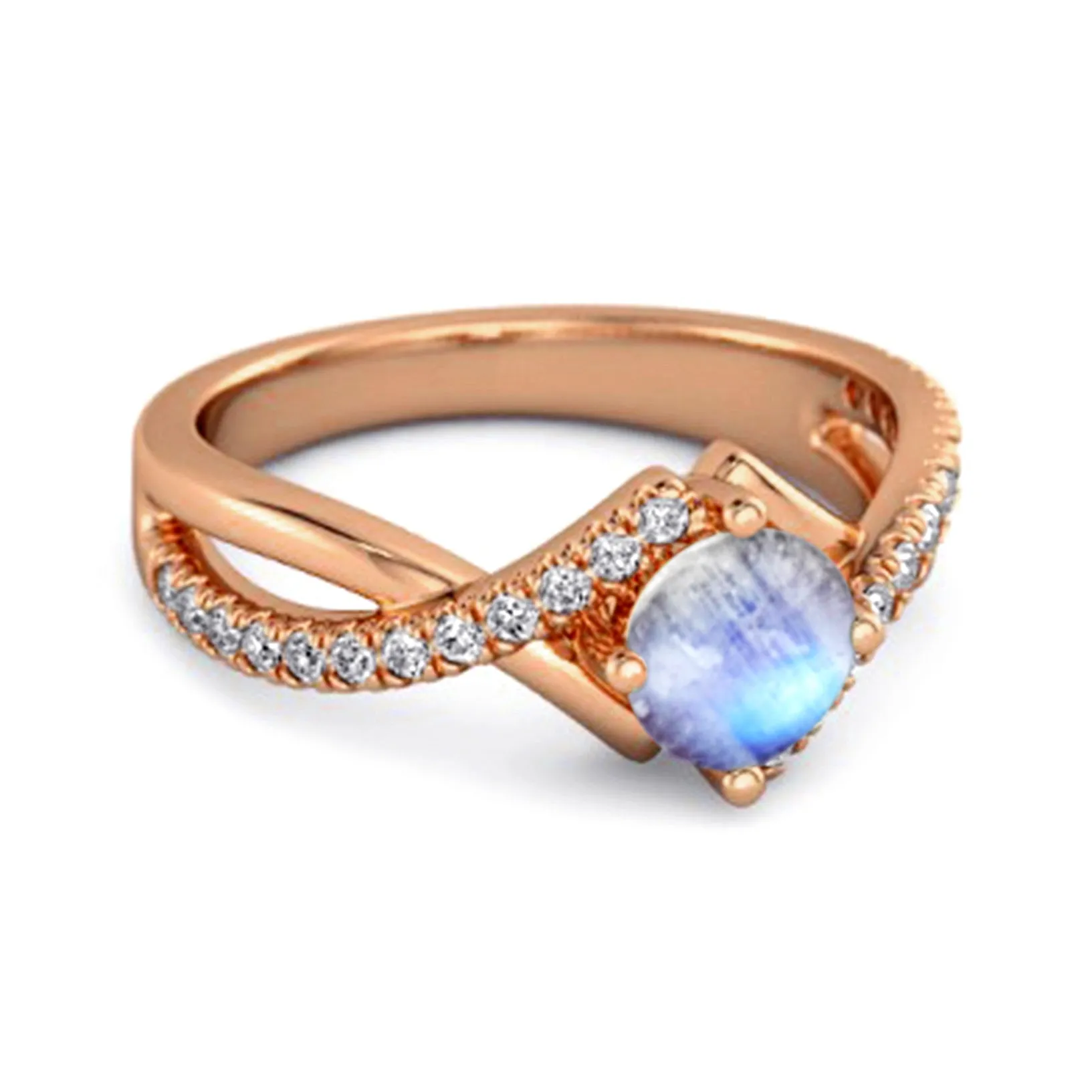Classic & Elegant 0.25 Ctw Moonstone Solitaire Accents Women Ring