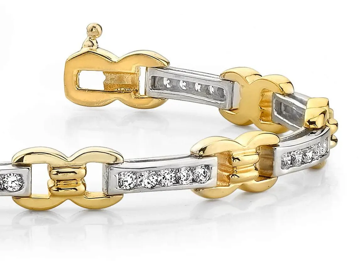 Classic Figure 8 Link Diamond Bracelet with 2.20 ct.(finished) 2.5mm