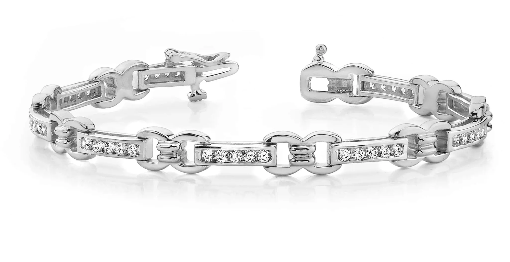 Classic Figure 8 Link Diamond Bracelet with 2.20 ct.(finished) 2.5mm