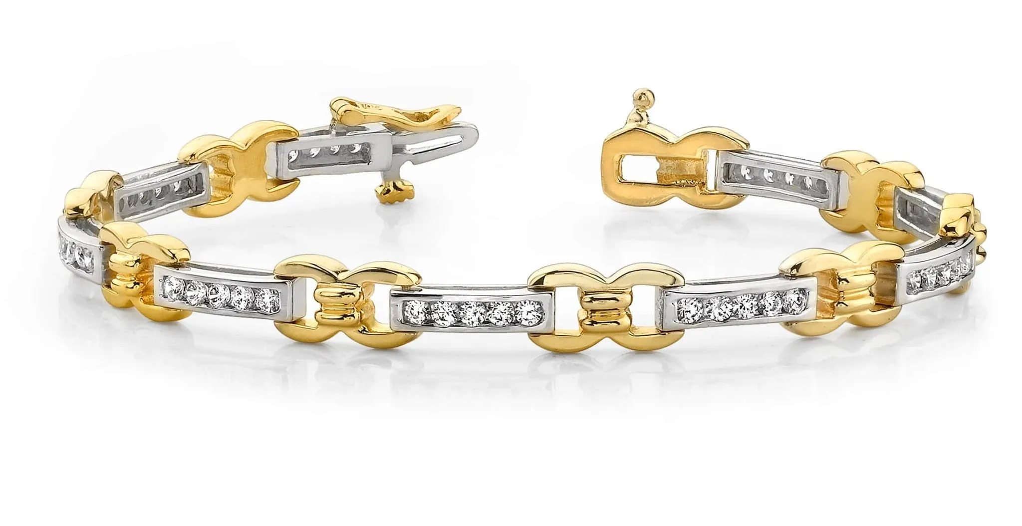 Classic Figure 8 Link Diamond Bracelet with 2.20 ct.(finished) 2.5mm