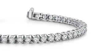 Classic Four Prong Round Lab-Grown Diamond Tennis Bracelet with 5.03 ct.(finished) 3mm