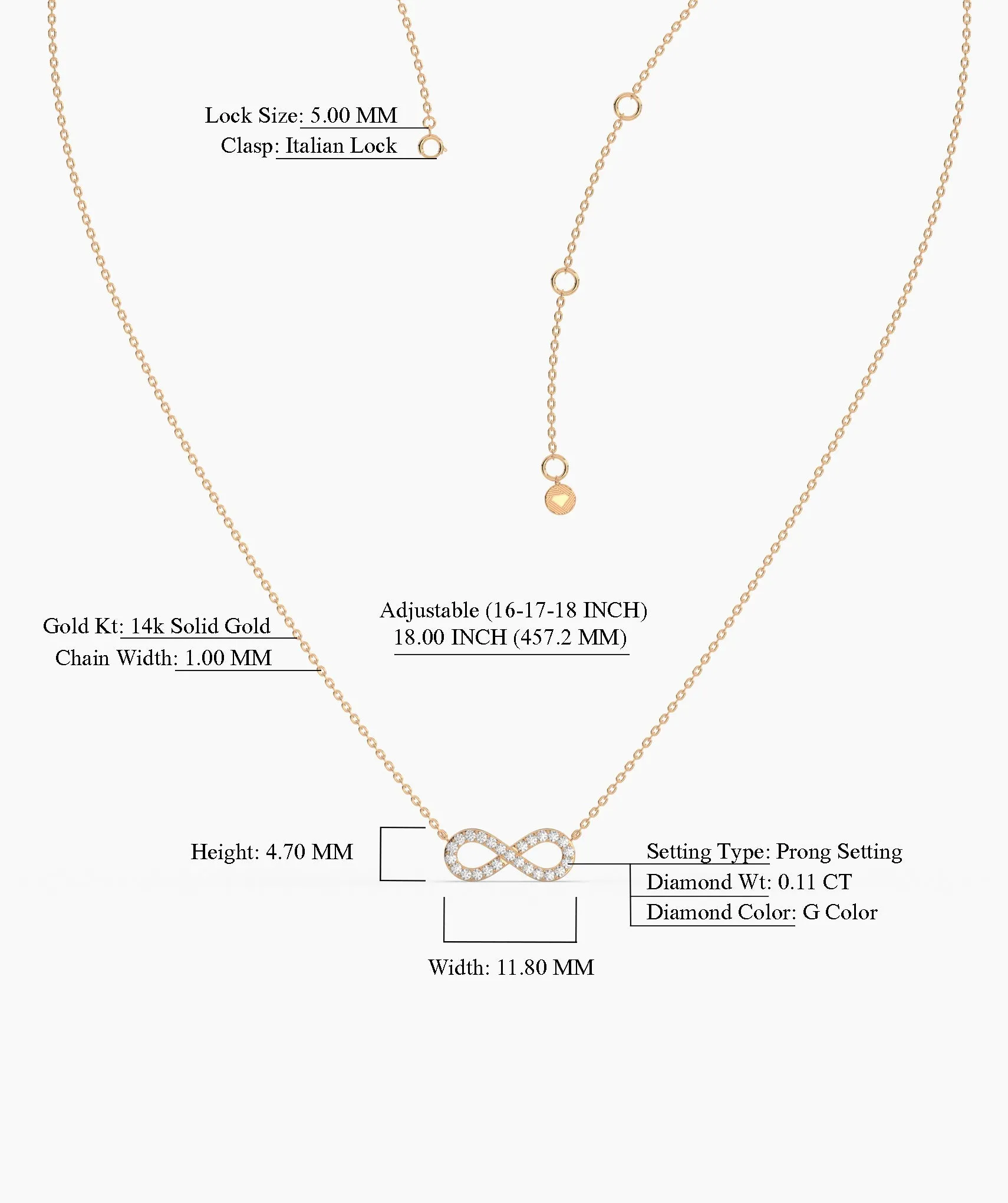 Classic Gold Diamond Infinity Necklace