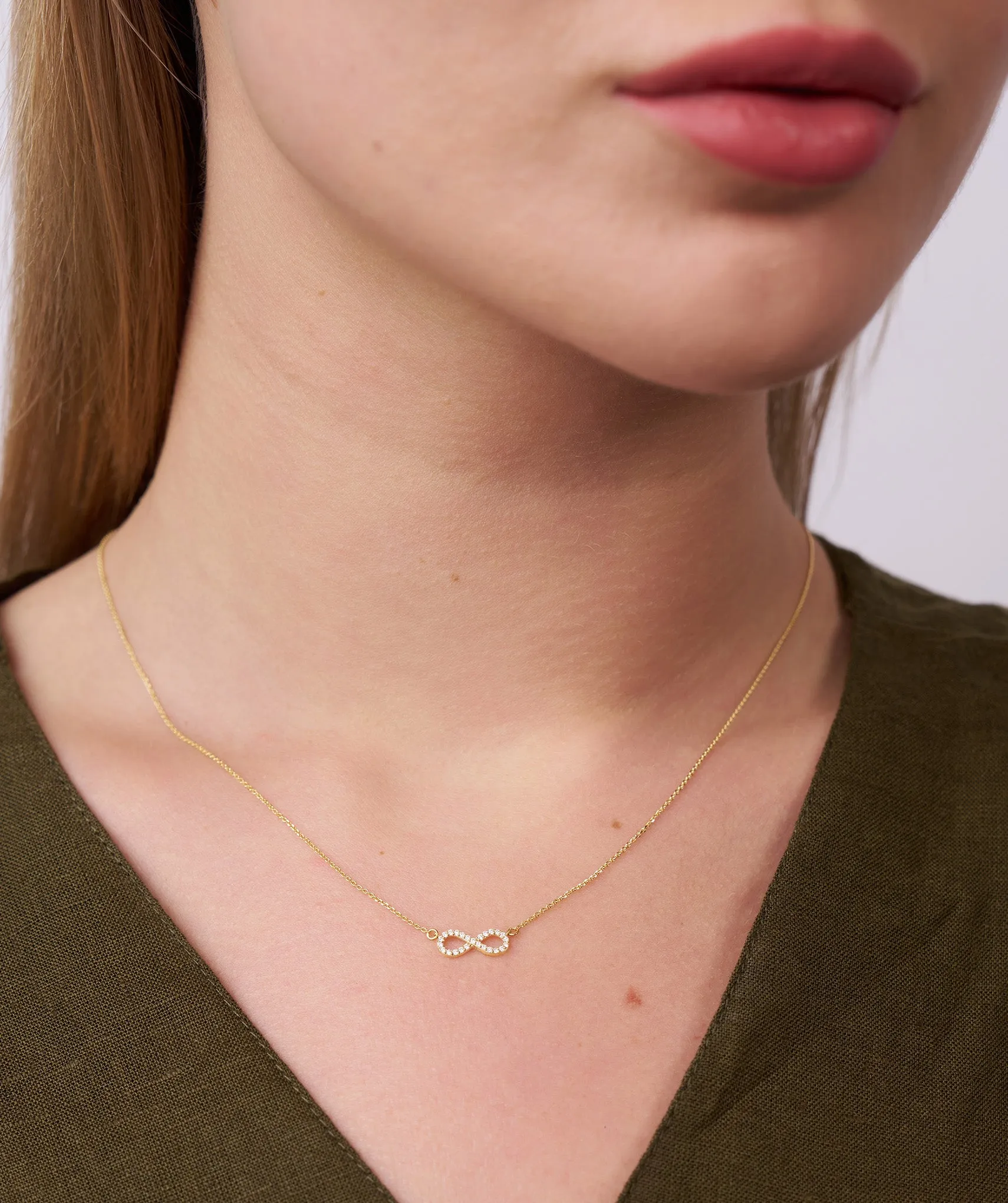 Classic Gold Diamond Infinity Necklace