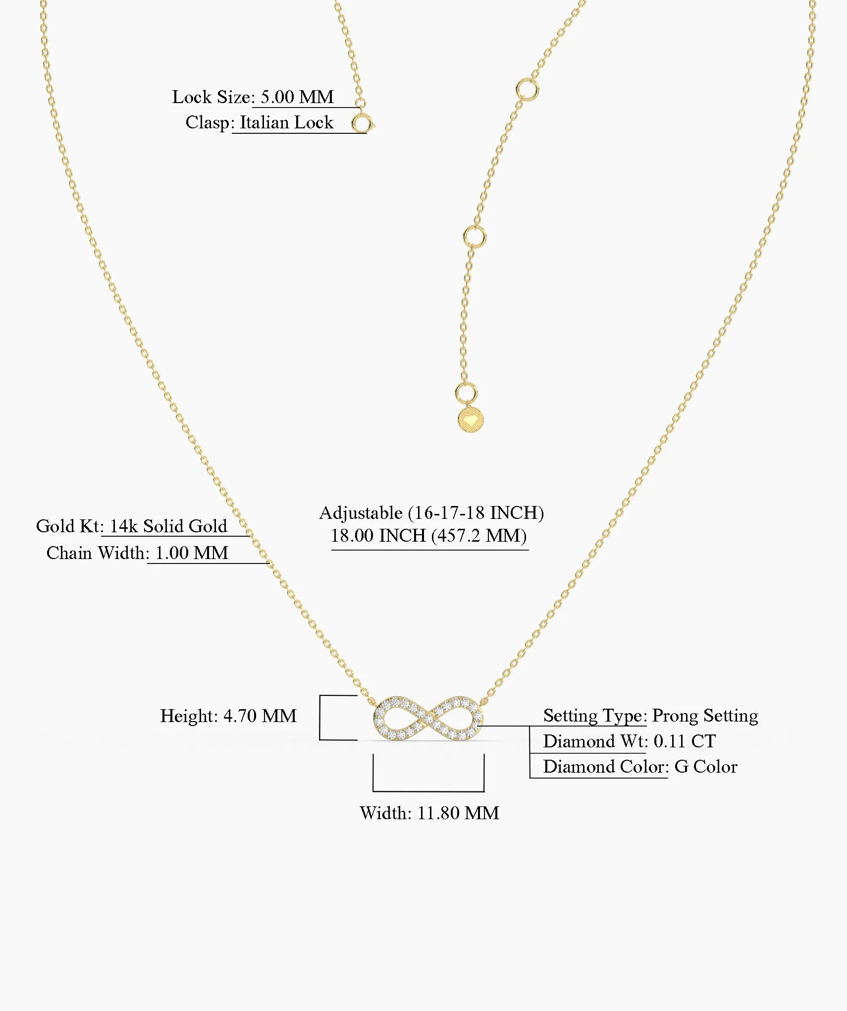 Classic Gold Diamond Infinity Necklace