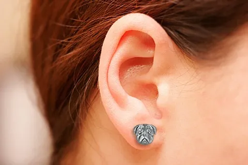 Classic Gold PUG Earring Studs