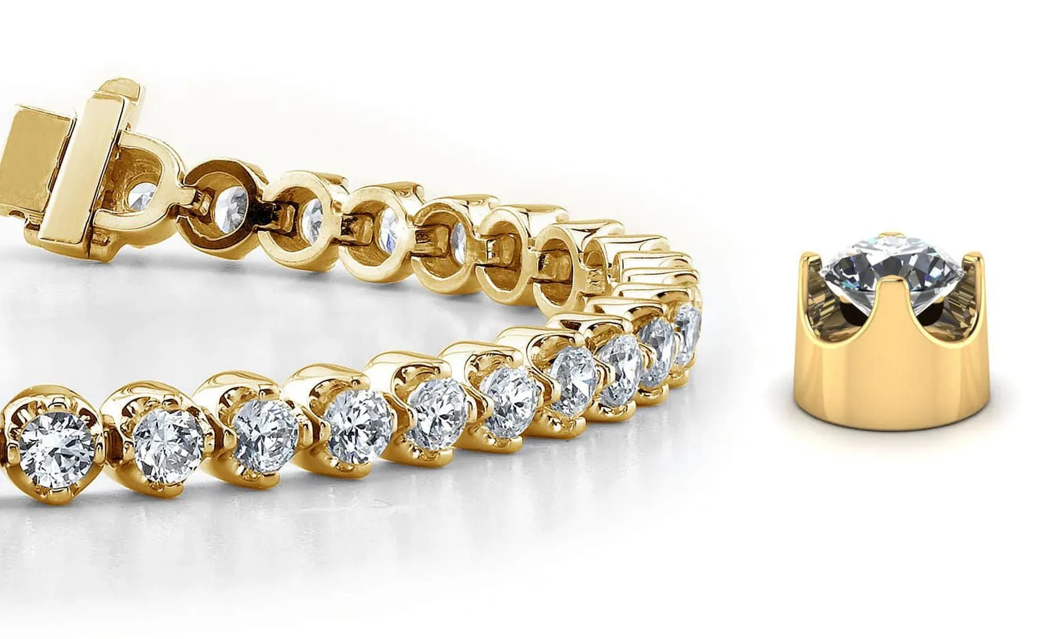 Classic Prong Set Lab-Grown Diamond Tennis Bracelet with 2.36 ct.(finished) 2.1mm