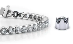 Classic Prong Set Lab-Grown Diamond Tennis Bracelet with 2.36 ct.(finished) 2.1mm