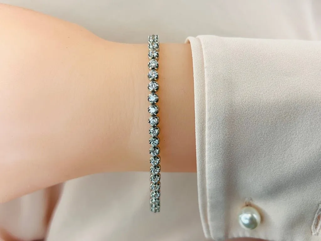 Classic Prong Set Lab-Grown Diamond Tennis Bracelet with 2.36 ct.(finished) 2.1mm