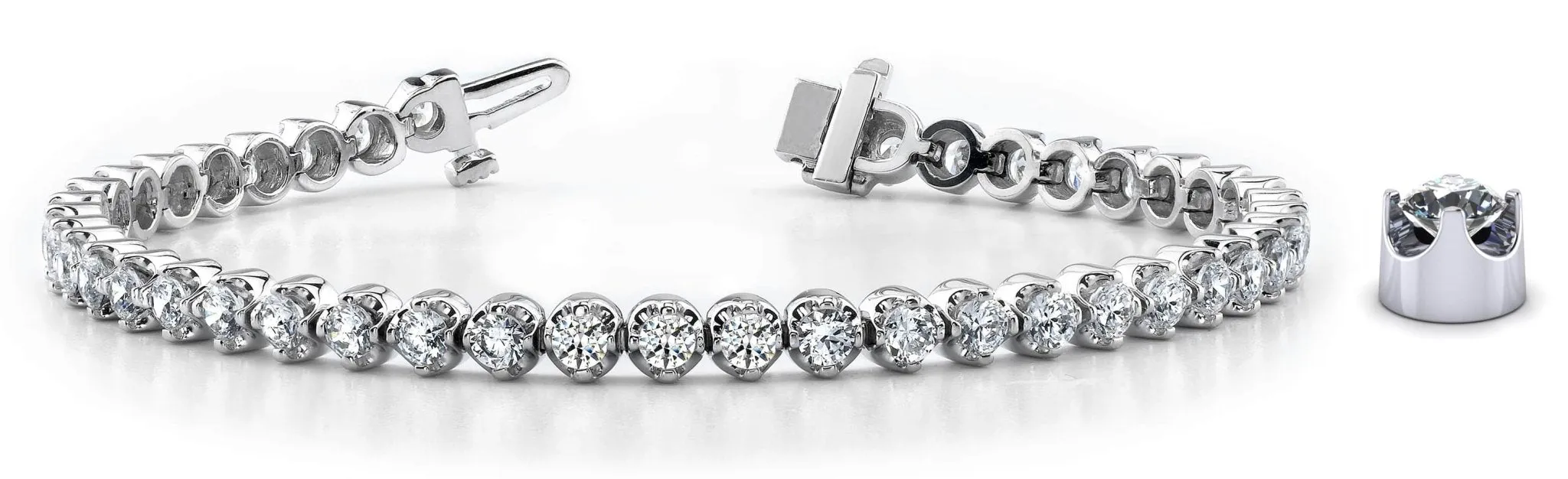 Classic Prong Set Lab-Grown Diamond Tennis Bracelet with 2.36 ct.(finished) 2.1mm