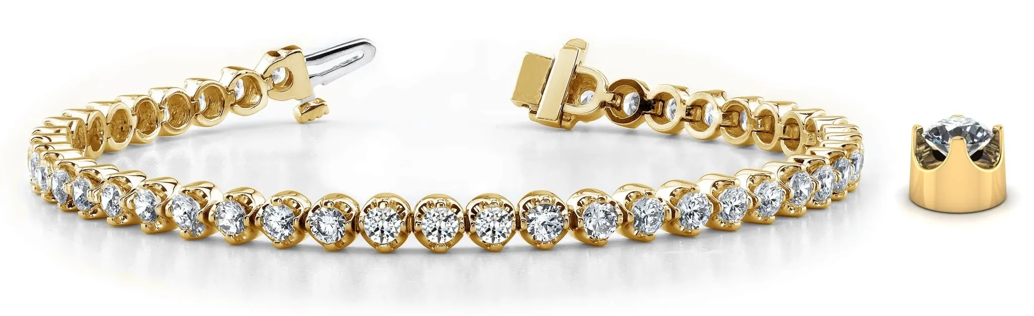 Classic Prong Set Lab-Grown Diamond Tennis Bracelet with 2.36 ct.(finished) 2.1mm