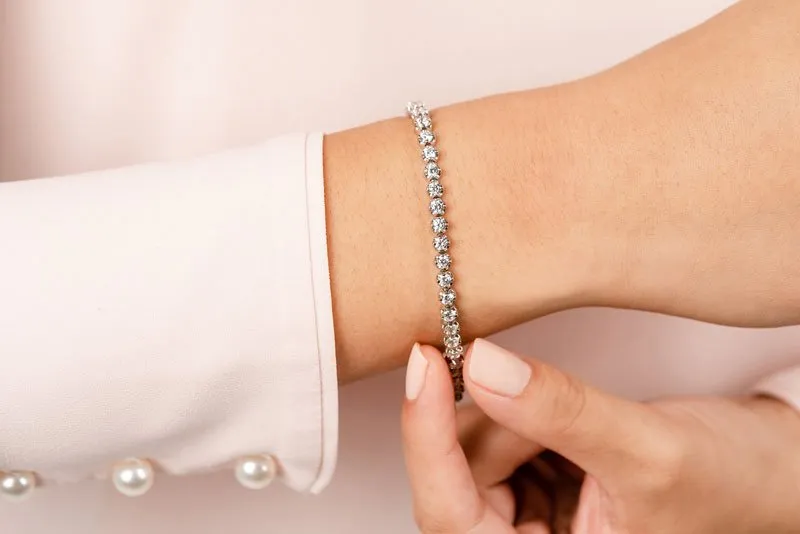 Classic Prong Set Lab-Grown Diamond Tennis Bracelet with 2.36 ct.(finished) 2.1mm