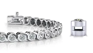 Classic Round Bezel Set Lab-Grown Diamond Tennis Bracelet with 8.00 ct.(finished) 4.0mm