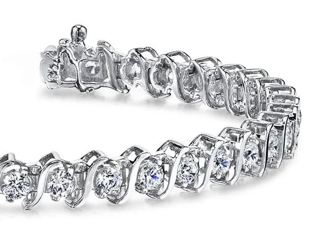 Classic S Shaped Lab-Grown Diamond Tennis Bracelet with 1.53 ct.(finished) 1.75mm