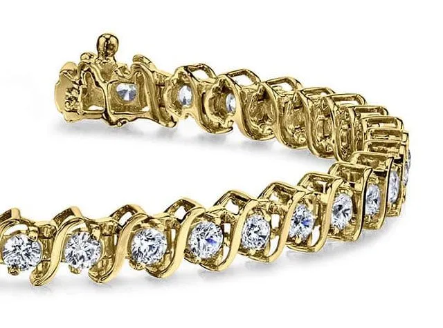 Classic S Shaped Lab-Grown Diamond Tennis Bracelet with 1.53 ct.(finished) 1.75mm
