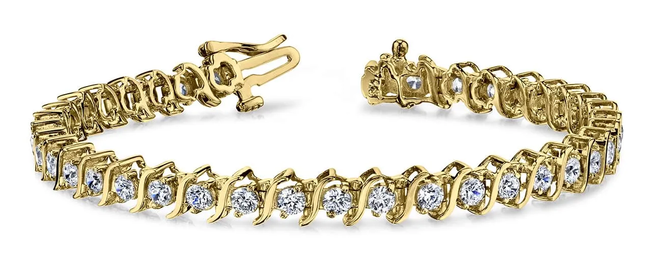 Classic S Shaped Lab-Grown Diamond Tennis Bracelet with 1.53 ct.(finished) 1.75mm