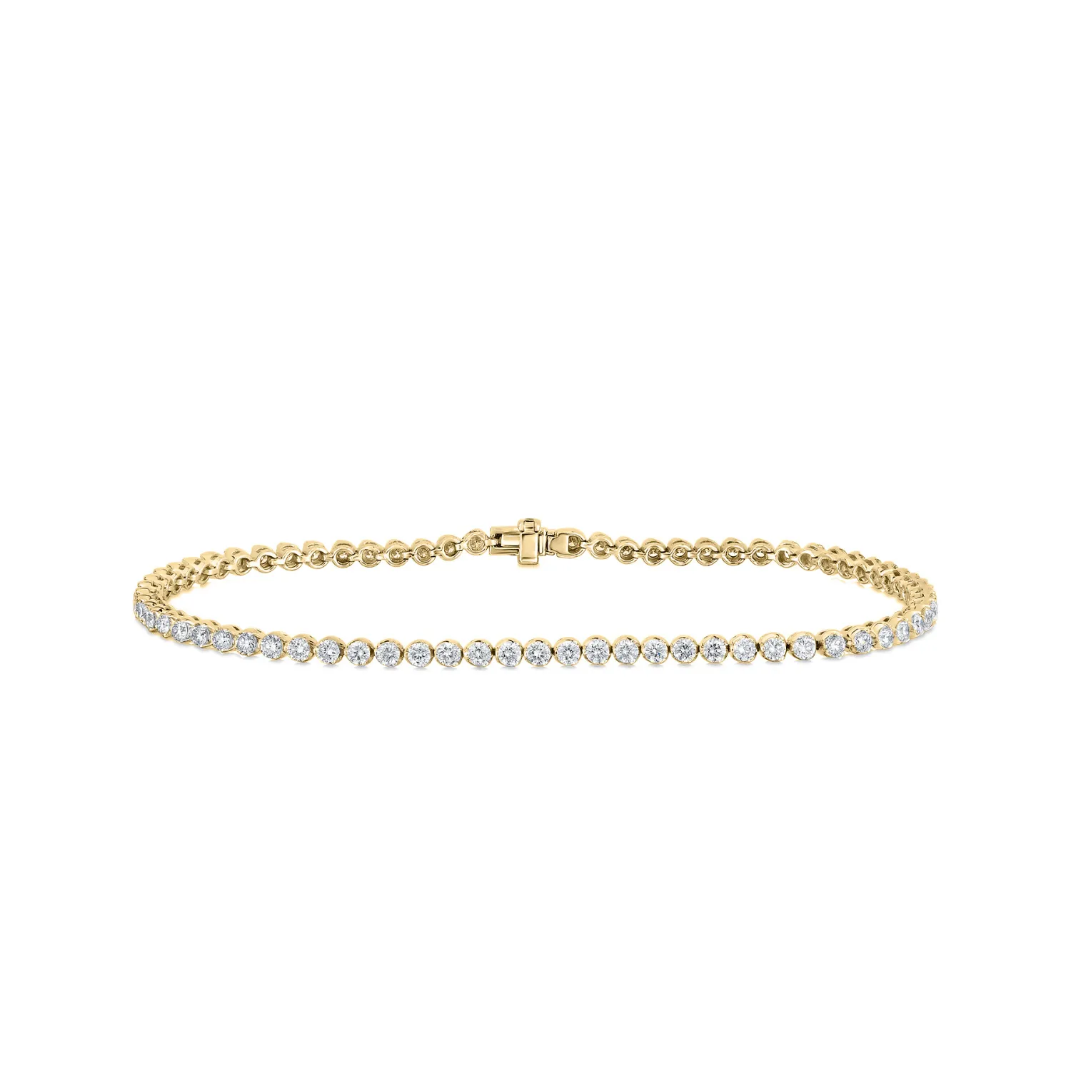 Classica 18K Yellow Gold Round Cut Classic Diamond Tennis Bracelet