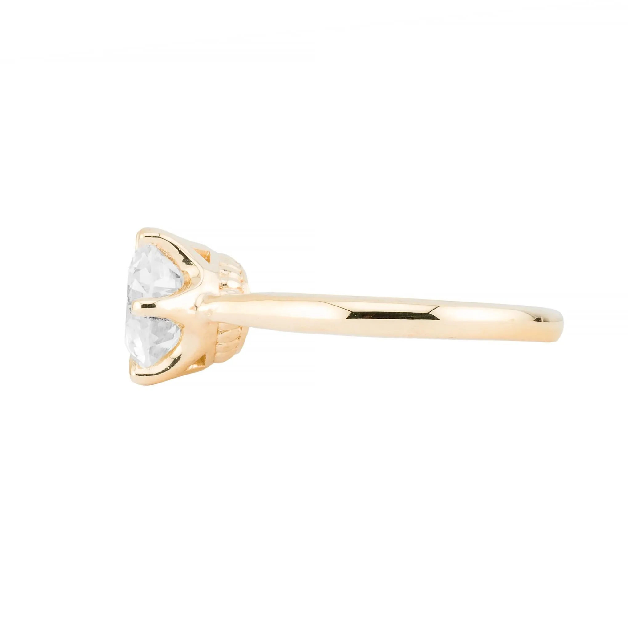 Claw Set 2.55ct Old European Cut Diamond Solitaire Ring in 18 Karat Yellow Gold