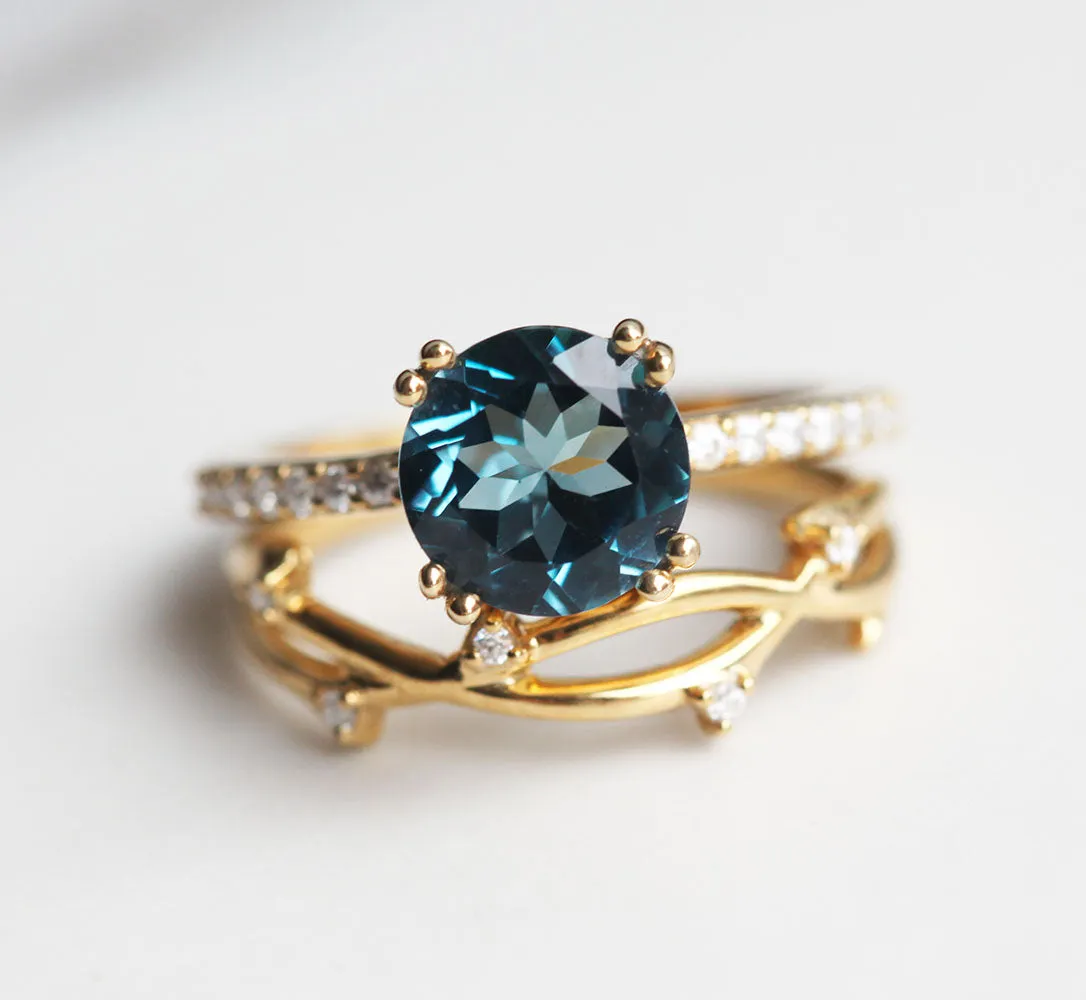 Corinne London Blue Topaz Solitaire Ring