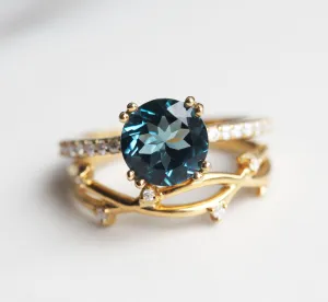 Corinne London Blue Topaz Solitaire Ring