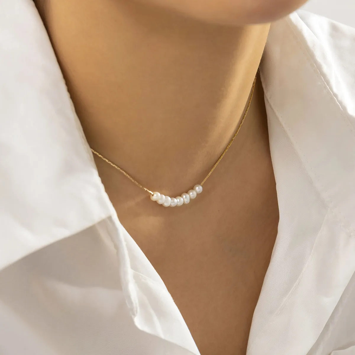 Cultured Pearl & 18K Gold-Plated Necklace