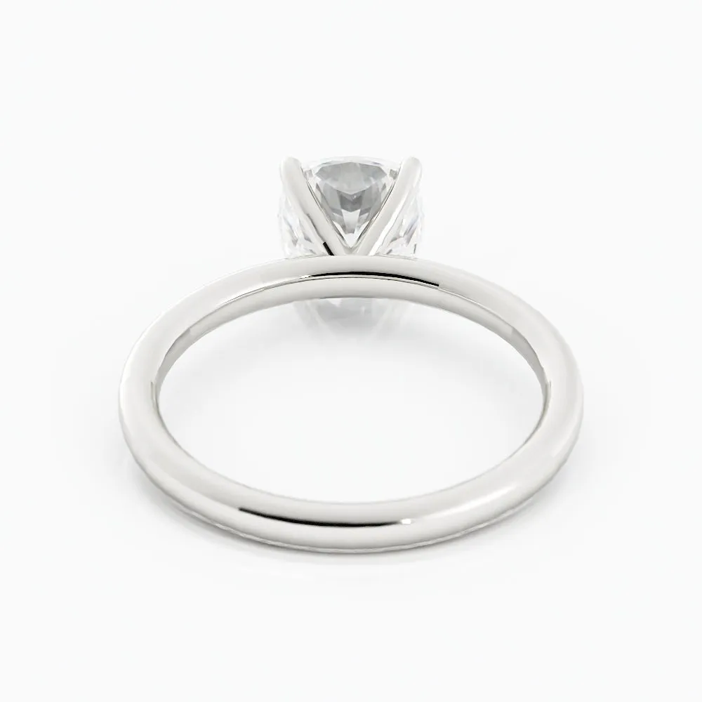 Cushion-Cut Solitaire Four-Prong Setting Diamond Engagement Ring