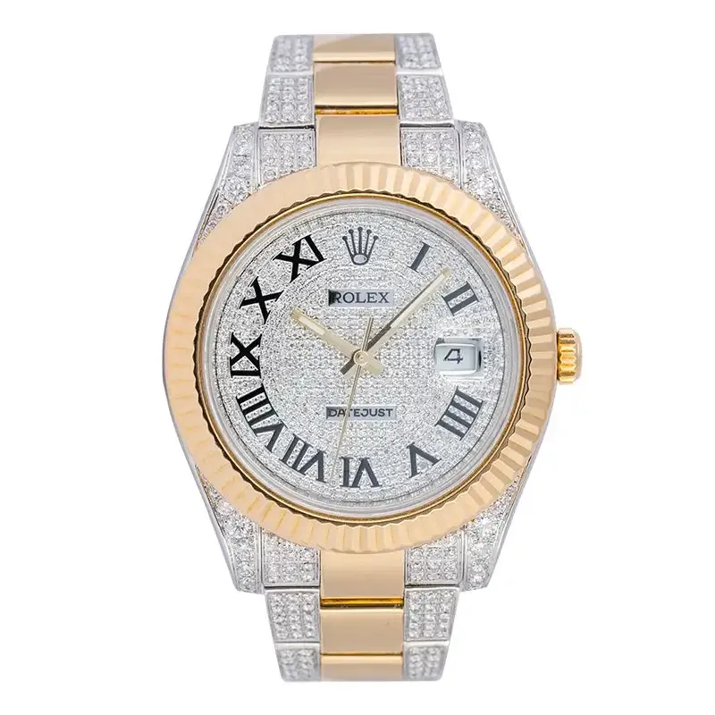 Custom Diamond Set Rolex Datejust II in steel and 18ct yellow gold 116333