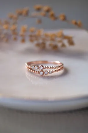 Dainty Miracle Rose Gold Plated Sterling Silver Ring