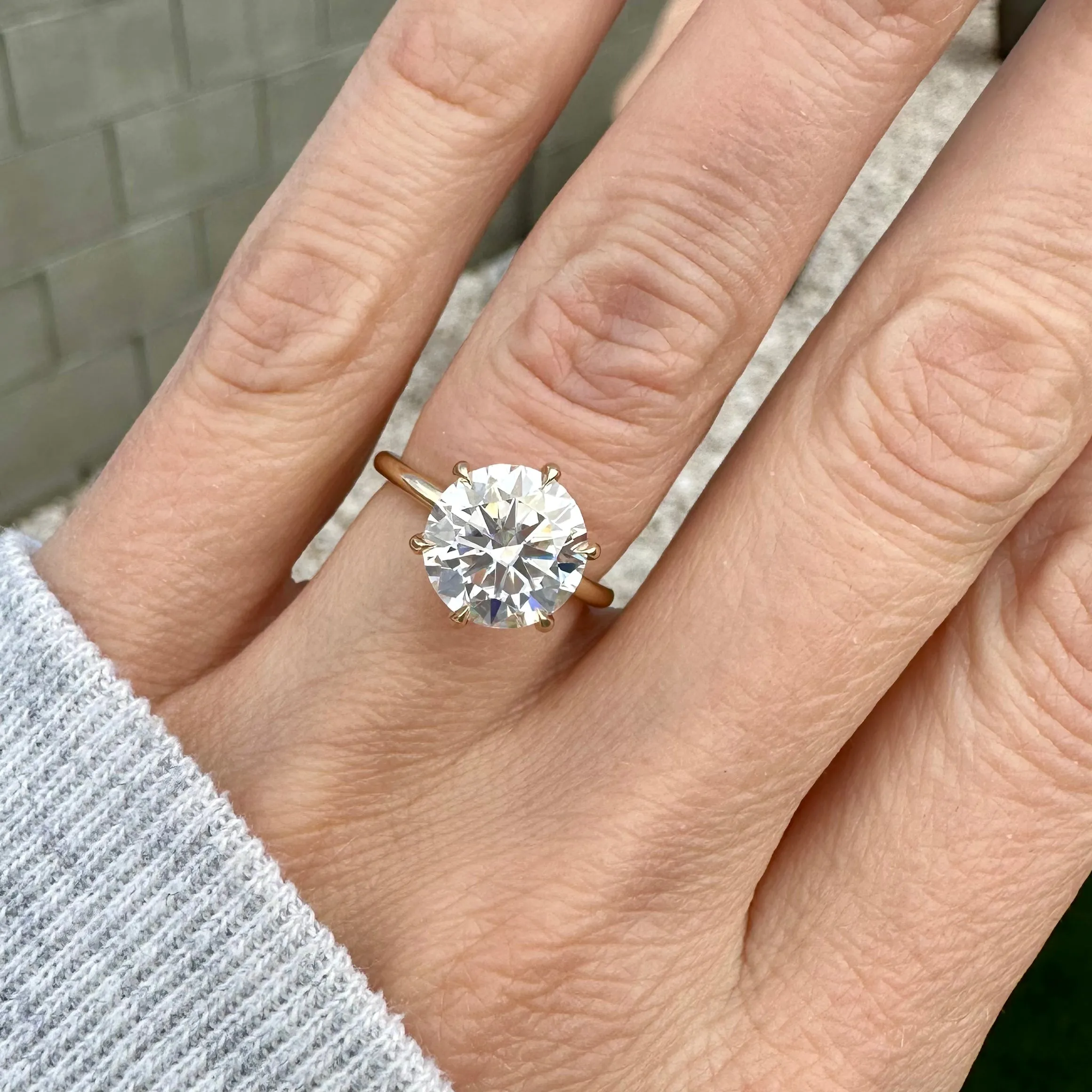 Danielle (3.5ct) Round Moissanite  Ring ( ) Hidden Halo