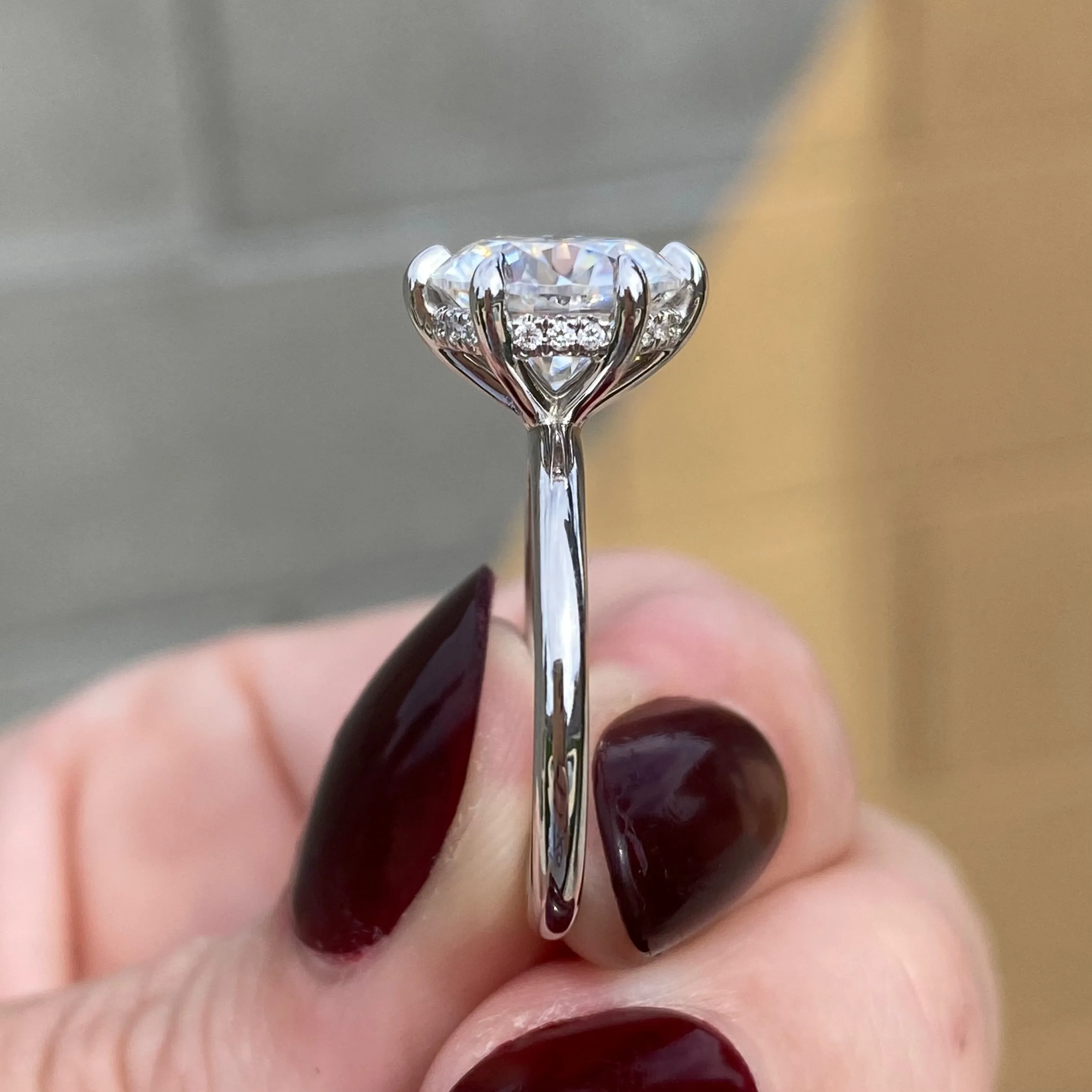 Danielle (3.5ct) Round Moissanite  Ring ( ) Hidden Halo