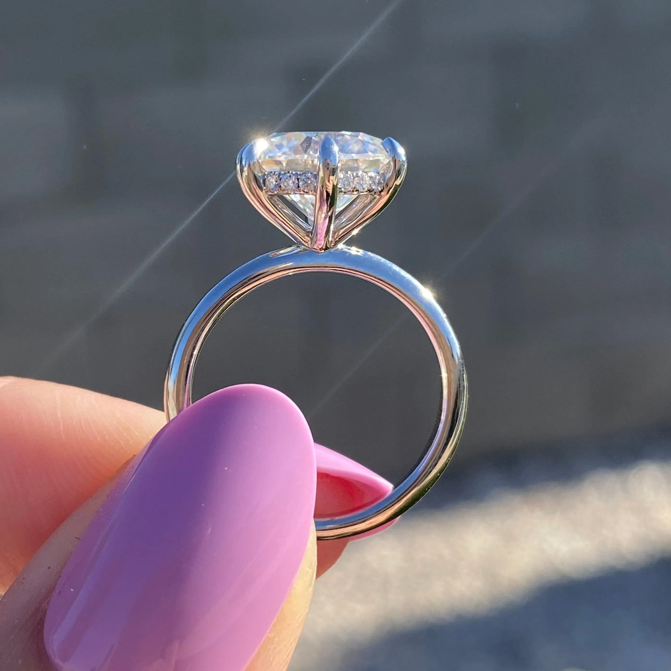 Danielle (3.5ct) Round Moissanite  Ring ( ) Hidden Halo