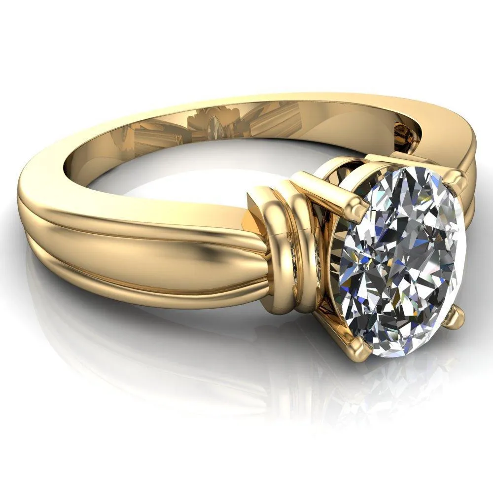 Davina Oval Center Stone Davina 4 Prong Engagement Ring