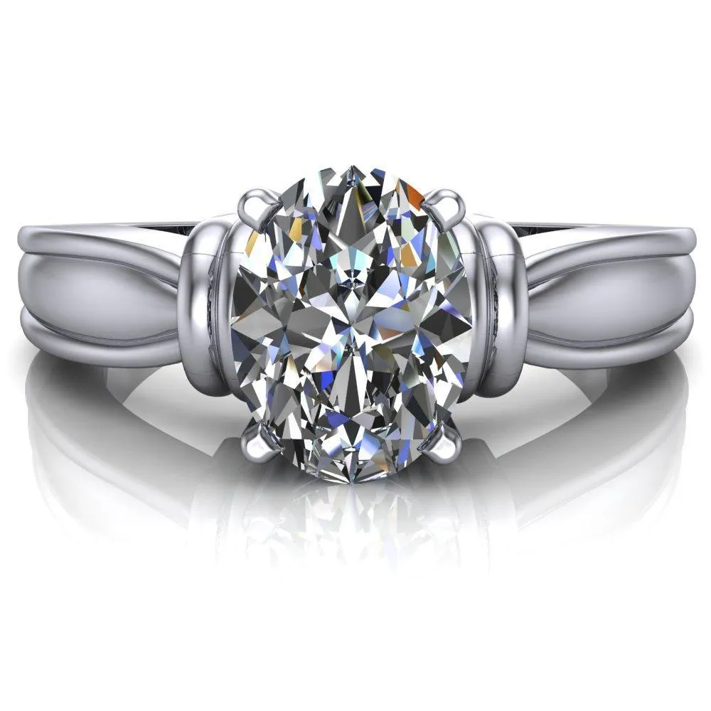 Davina Oval Center Stone Davina 4 Prong Engagement Ring
