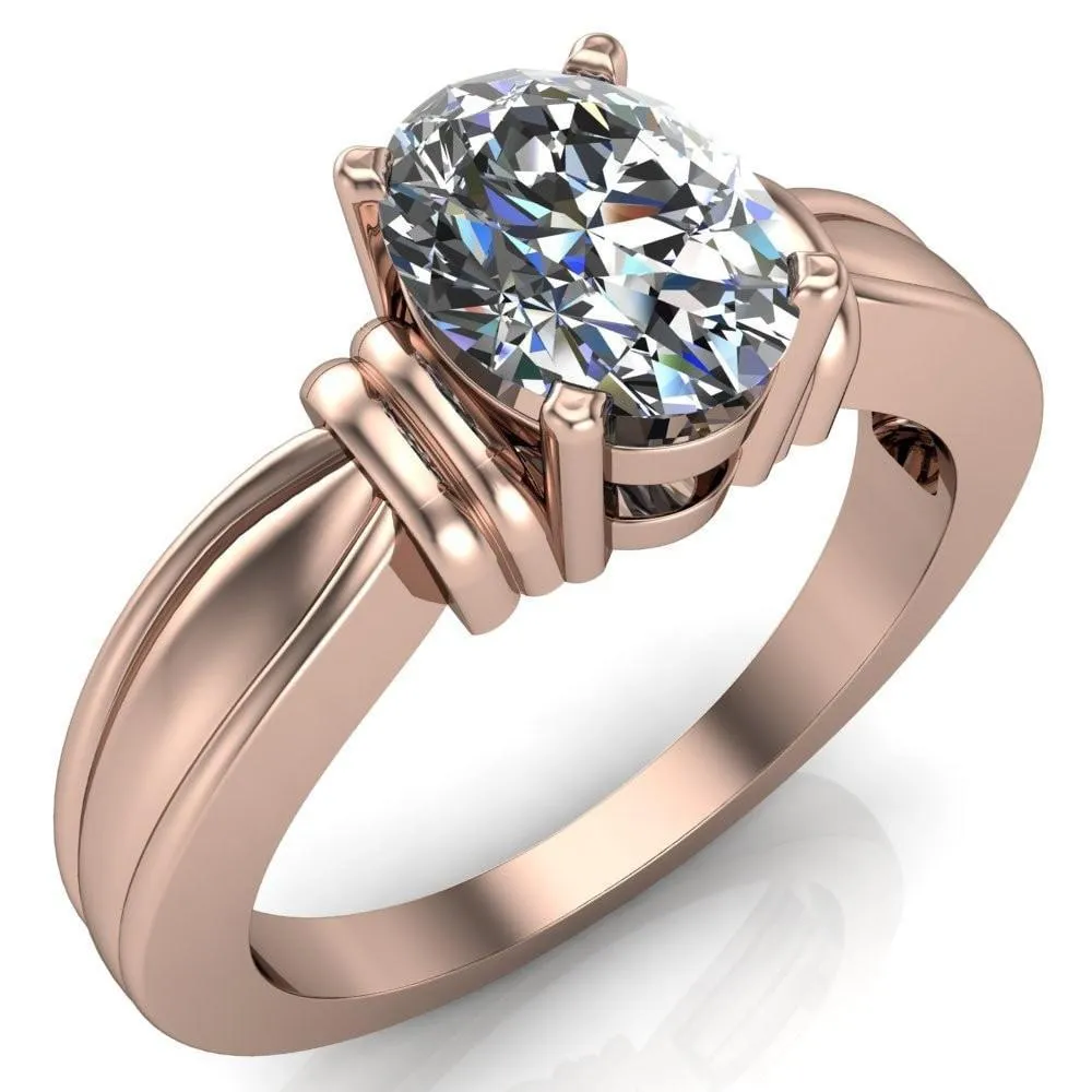 Davina Oval Center Stone Davina 4 Prong Engagement Ring