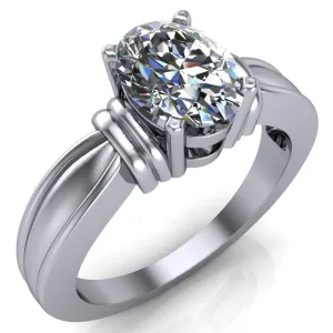 Davina Oval Center Stone Davina 4 Prong Engagement Ring