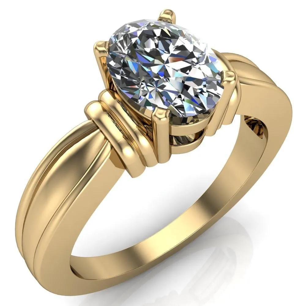 Davina Oval Center Stone Davina 4 Prong Engagement Ring
