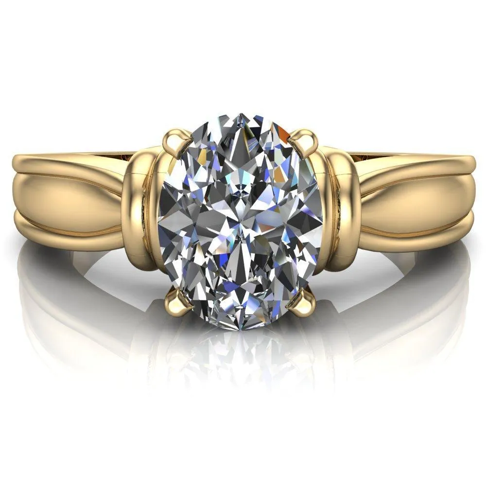Davina Oval Center Stone Davina 4 Prong Engagement Ring