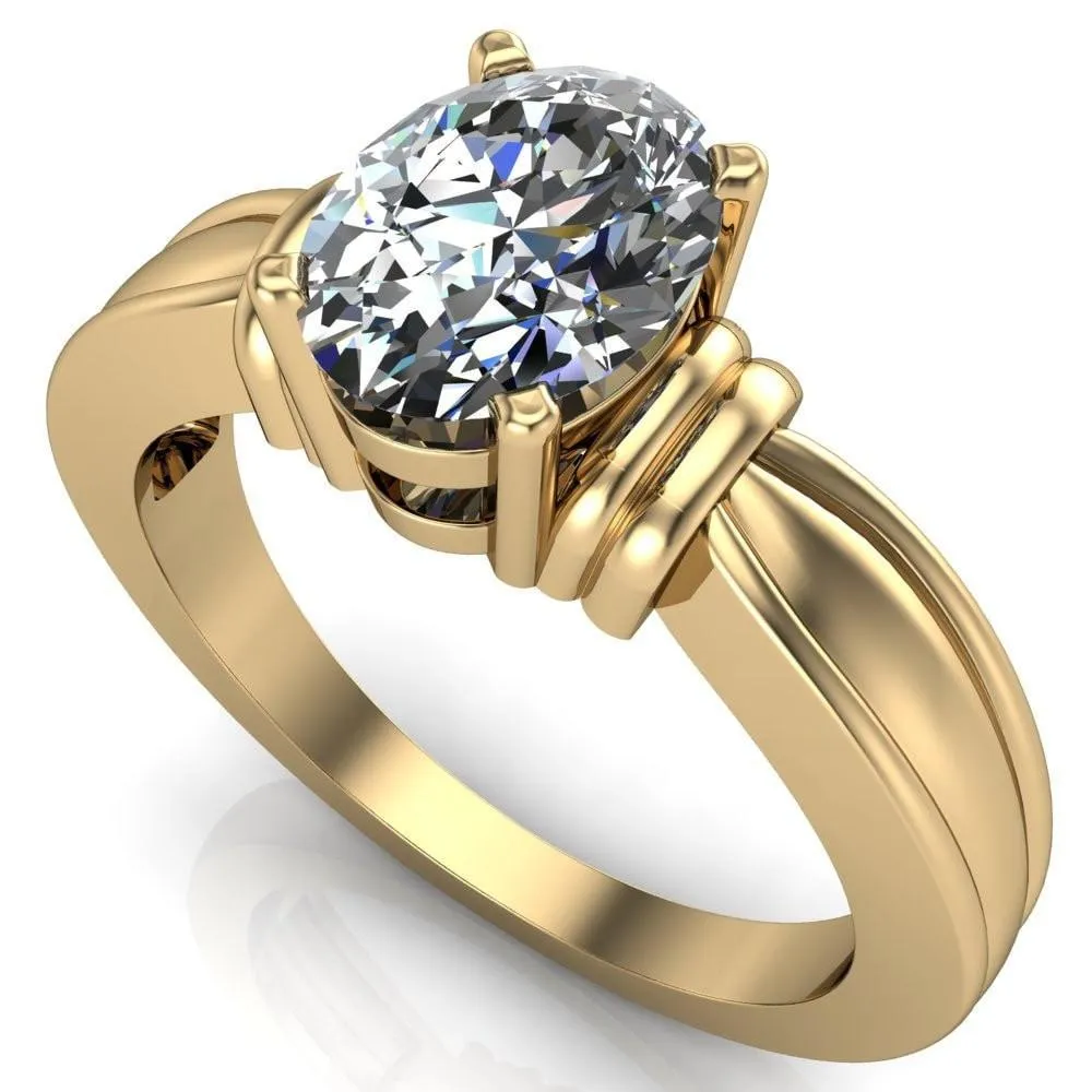 Davina Oval Center Stone Davina 4 Prong Engagement Ring