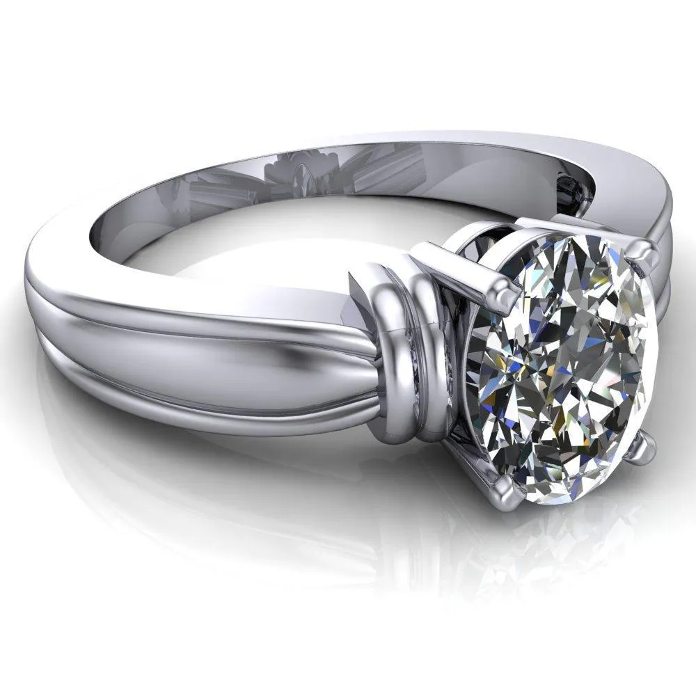 Davina Oval Center Stone Davina 4 Prong Engagement Ring